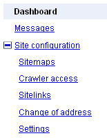 Дополнительной функцией в Инструментах Google для веб-мастеров является их инструмент «Изменение адреса», доступный в меню «Конфигурация сайта»
